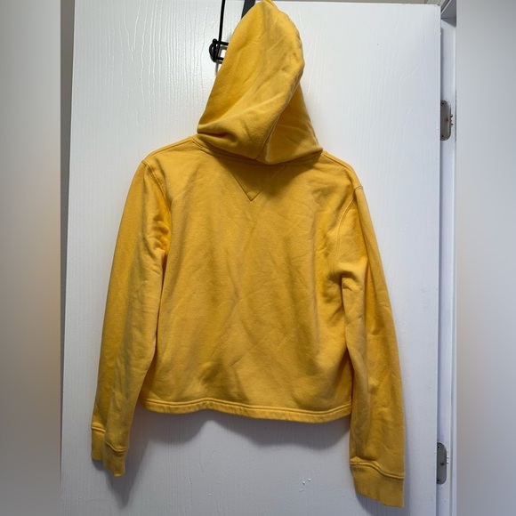 Tommy Jeans Mustard Yellow Women's Cropped Hoodie Size Medium - Picture 2 of 3